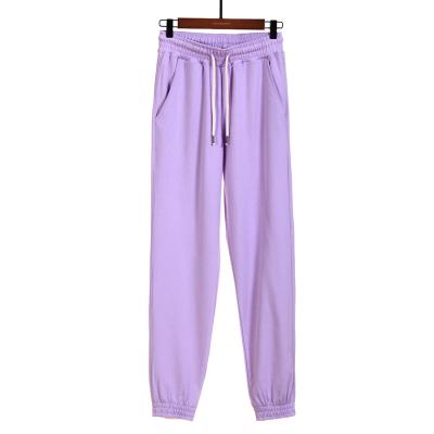 China 217KJ Women's Leisure Sports Viable Closing European Pure Custom Logo Terry Autumn Cotton Jogging Pants for sale