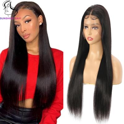 China Straight 150 180 Density Human Hair Lace Wig , Brazilian Straight 100% Virgin Hair Wig for sale