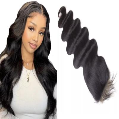 China Wholesale 100% Real Body Wave High Quality Brazilian Natural Black Hair Lace Front Sheer Closure With Baby Hair For Black Women for sale