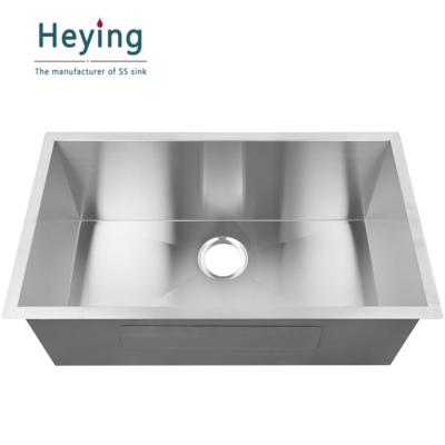 China Without Faucet HM3019 Zero Radius 304 SS Handmade Commercial Kitchen Sink for sale