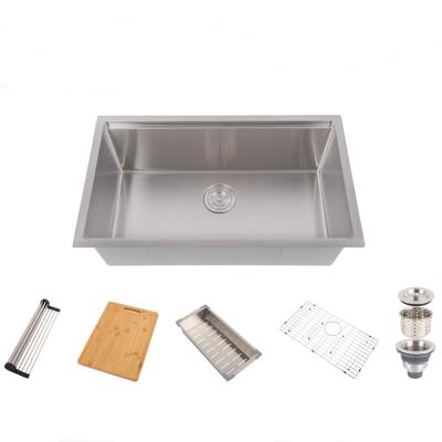 China Without Faucet 3218 Stainless Steel Single Bowls Handmade Kitchen Sink American Style Newest for sale