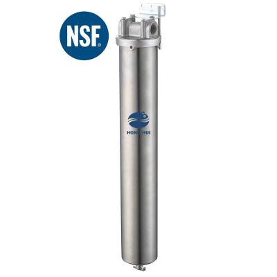 China Commercial HONG HUI NSF HN-20A Stainless Steel Filter Housing 20 Inch Filter Housing Clear Water Filter Housing for sale