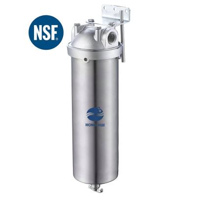 China Commercial HONG HUI NSF HMS-10A Stainless Steel Filter Housing 10 Inch Filter Housing Clear Water Filter Housing for sale