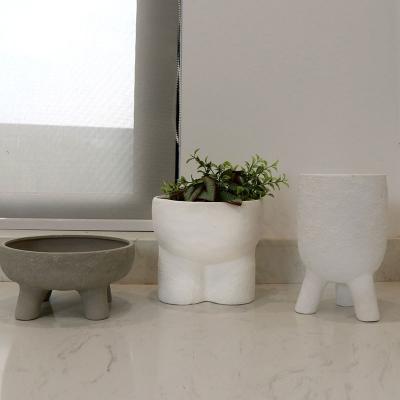 China Modern Ceramic Garden Planter Stand Flower Pots Bowl Shape Plant Large Desktop Planter for sale