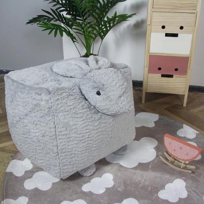 China 20211 Hot Selling Removable Cover Living Room Velvet Stool Cartoon Stool For Child Rabbit Animal Form Soft Ottoman Velvet Rabbit Stool for sale