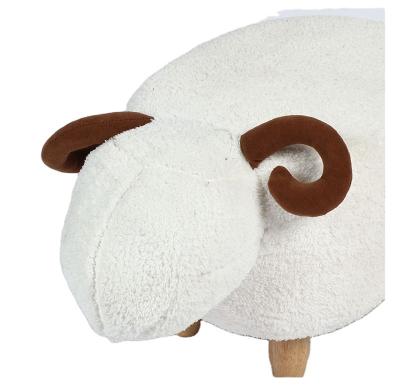 China Modern Removable Cover Stools Design Fabric Stool Ottoman Small Sheep Seated Wooden Animal Training Stool for Kids or Children for sale