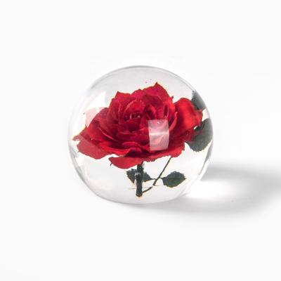 China New Design Wedding Decoration Natural Global Preserved Real Rose Crystal Sphere for sale