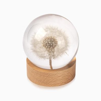 China Crystal Ball 80mm Natural High Quality Clear Acrylic Dandelion Home Decoration for sale