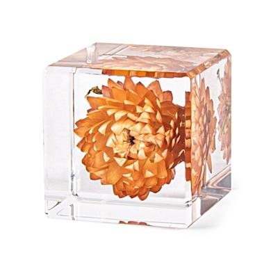 China Holiday decoration & Gift New Fashion Flower Real Lucite Resin Decor Preserved In Acrylic Home Decor for sale