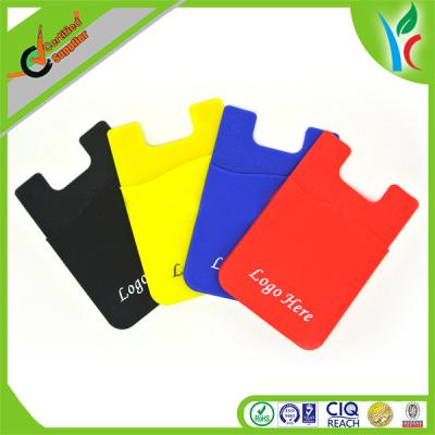 China Light Weight Silicone Phone Cases , 3M Sticker Silicone Smart Cell Phone Wallet Case for sale