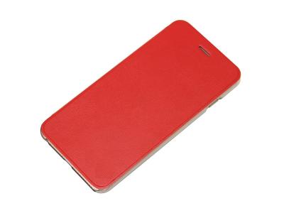 China RED Waterproof Durable Apple iphone Leather Case With Back Transparent Cover for sale