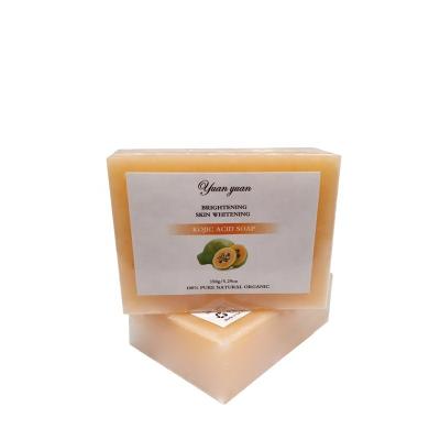 China Kojic Acid Brightening Concentrate Papaya Base Cleansing Skin Whitening Soap For Dark Skin for sale