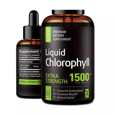 China High Amount Private Label Health Food Booster Energy Chlorophyll Liquid Drops Quickly Absorb Chlorophyll Liquid For Skin for sale