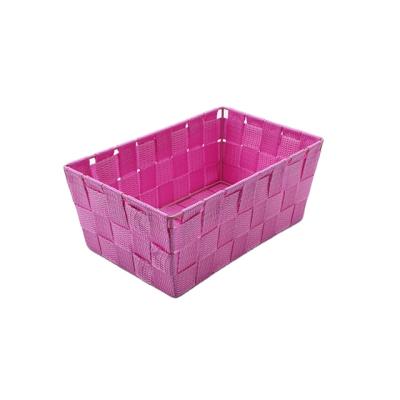 China Polypropylene Net Rope Trash Bin Strap Fiber Ribbon Fabric Nylon Woven Storage Baske NO--sustainable Handwork PP Basket Woven Basket Woven Storage for sale