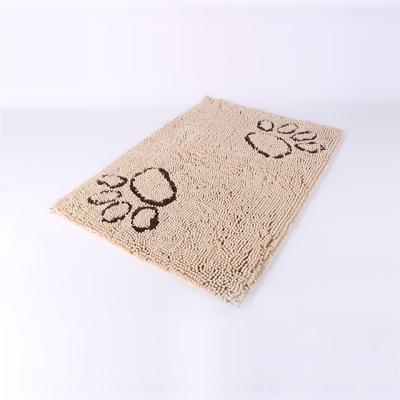 China Sustainable Custom Lace Polyester Microfiber Chenille Anti Skid Bath Mat Bathroom for sale