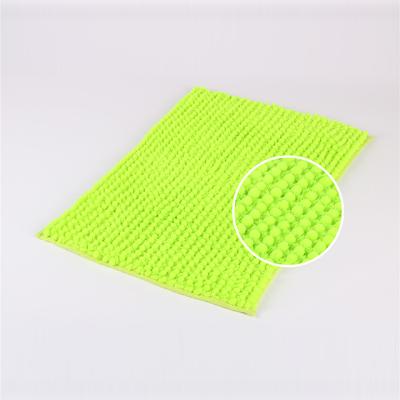 China Shaggy Rug Latex Viable Solid Back Water Absorption Chenille Toilet Floor Microfiber Non Slip Bath Mats for sale