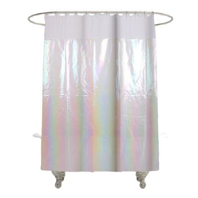 China NEW Designer Sustainable Peva Waffle Waterproof Clear Shower Curtain for sale