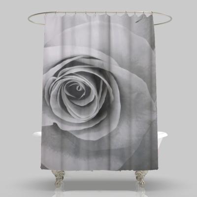 China Sustainable New Design Mounted Panel Polyester Shower Curtain High Quality Waterproof Bathroom Shower Curtain for sale