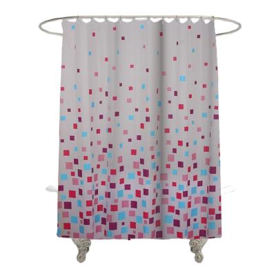 China Mesh Pockets Waterproof PEVA Shower Curtain Modern Style Hotel Bathroom Curtains Viable Quick Dry Shower for sale