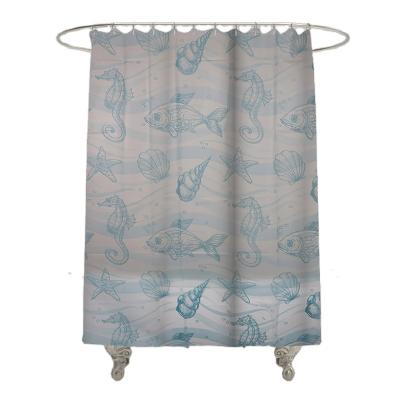 China Custom Viable Animal Printed Colorful PEVA Shower Curtain Shower Curtain Bathroom Shower Curtain for sale