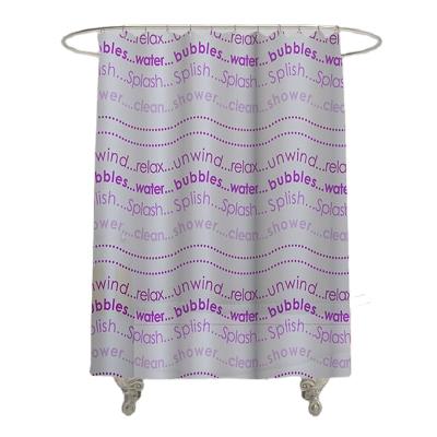 China Customized Viable Wholesale Bathroom Shower Curtain PEVA Waterproof Shower Curtain With Words for sale