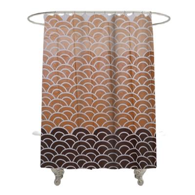 China Hot Selling Wholesale Bathroom Set Fashion Water Ripple Sustainable High Quality PEVA Bathroom Set Shower Curtains And Hooks for sale