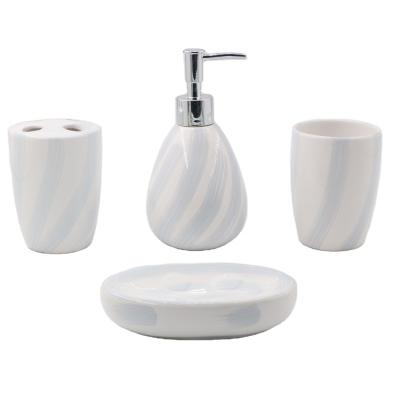 China Sustainable Home Ceramic Bathroom Faucet Set Accessories Shower Accessories Bathroom Accessories Set Ceramic Bathroom 4pcs Set for sale