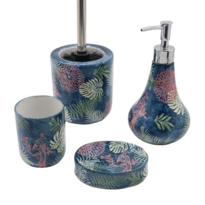 China Viable Custom Design Bath Accessories Bathroom Accessory Set 4 Piece Ceramic Bathroom Sets Accessories for sale