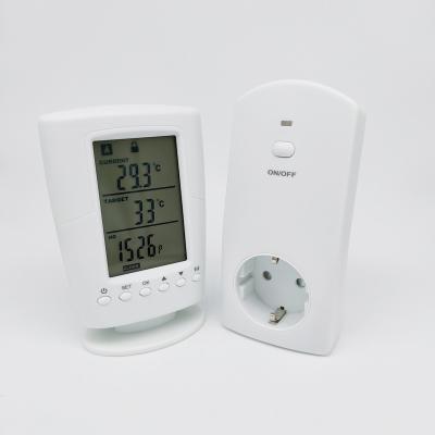 China EUROPEAN 433.92Mhz Wireless Thermostat Control With Plug In Outlet And Remote Controller for sale