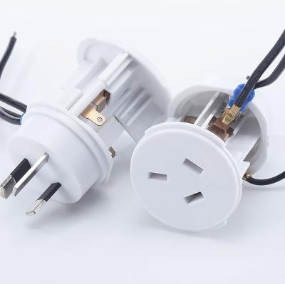 China 240V 2400W Residential / General Purpose Australia High Power Dual Socket Adapter Plug With 3 PIN Ground Wires for sale