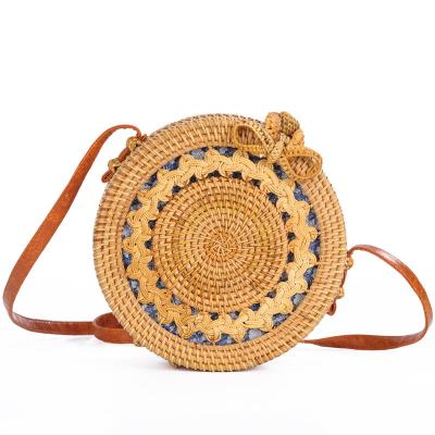 China Fashion Summer Wholesale Beach Shoulder Rattanl Deco Handmade Woven Bag Women Toss Bag Rattan Women Bag for sale