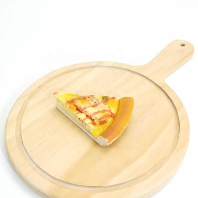 China Disposable Hot Selling Acacia Round Shaped Acacia Wood Pizza Peel Cheese Serving Cutting Board With Handle for sale