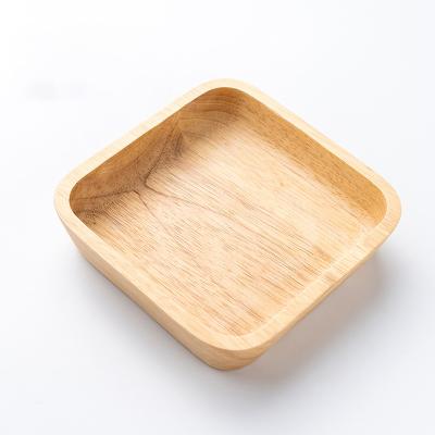 China New Design Disposable Tableware Square Shaped Wooden Bowl Tableware Best Quality Food Serving Table Bowl for sale