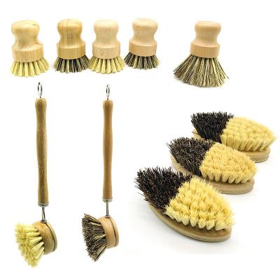 China Bamboo Kitchen Pot Washing Handle Dish Hanging Brush Cleaning Brush for sale