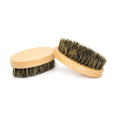 China Fashionable Appearance In Stock OEM 100% Hot Selling Natural Wooden Boars Stiffens Men's Wooden Beard Brush for sale