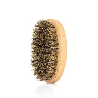 China Top Selling Fashionable Appearance OEM 100% Natural Wooden Boars Stiffens Wooden Black Men Beard Brush for sale