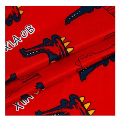 China Stretch DTY Poly Brush Print Fabric Baby Jersey Fabric For Clothes for sale