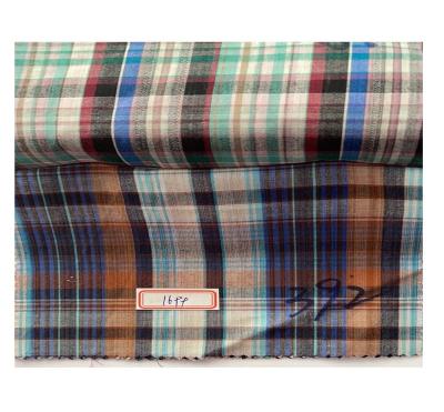 China Best Price Breathable High Quality 100% Cotton Yarn Dyed Check Stocklot Woven Fabric Textile Stock In Shaoxing Warehouse For Shirt for sale