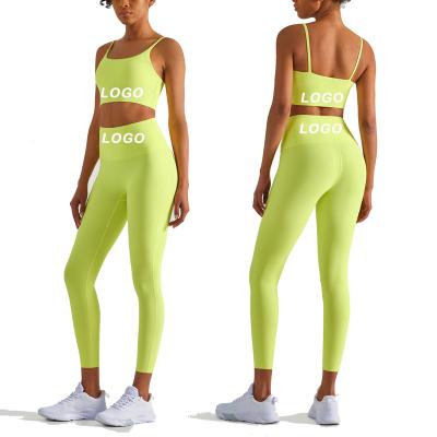 China Breathable High Waisted Exercise Fitness Yoga Wear Workout Sets Fitness Set Two Piece Yoga Suit Fitness Yoga Set 2022 for sale