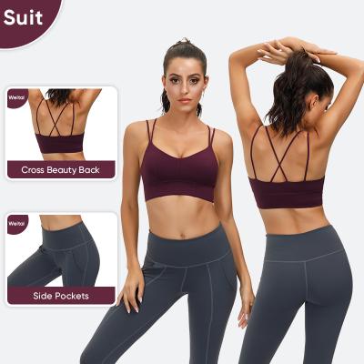 China Activewear Breathable Women Workout Legging Bra Sports Fitness OEM Wear Set Custom Logo Fitness Yoga Wear Yoga Sets Yoga Woman for sale