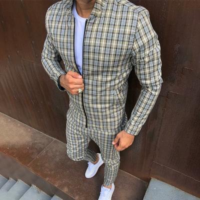 China Sports Fitness Multi Wear Color Plaid Collar Support Men Sweatsuit Sweatsuit With Logo Men Slim Fit Jogging Tracksuits for sale