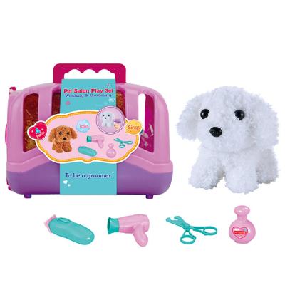 China Christmas Stuffed Sounds Stuffed Toys Animals Dog Pet With Hospital Makeup Pretend Play Set Kit For Kids Games for sale