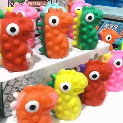 China 2022 Silicone Kids Push Bubble Squeeze Exhaling Balls Stress Reliever Toys 3D Silicone Dinosaur Squishy Sensory Balls for sale