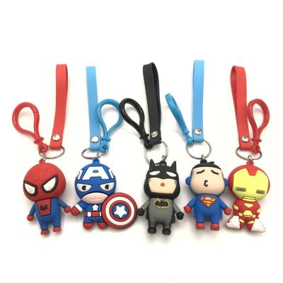 China 3D heroes spiderman main chain head chain rubber anime stand doll portable creative noise pendant for sale