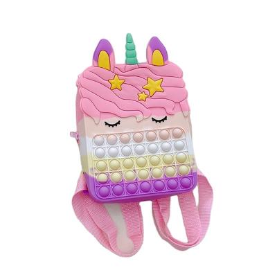 China High Quality Custom Made Toy Backpack Kids Unicorn Silicone Relaxation Decompression Backpack for sale