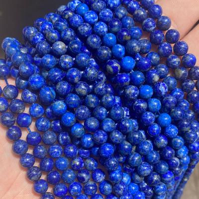 China Making High Quality Natural Stone Jewelry Necklace Bracelet Earring Beads 4/6/8/10/12mm Loose Round Lapis Lazuli Stone Beads Bracelet for sale