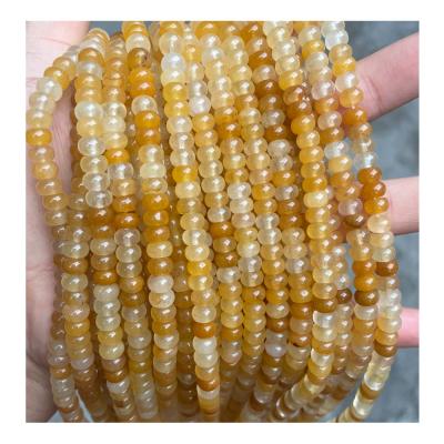 China Wholesale Jewelry Necklace Bracelet Earring 2x4mm 4x6mm 5x8mm Topaz Beads Abacus Wheel Rondelle Natural Loose Jade Beads Yellow for sale