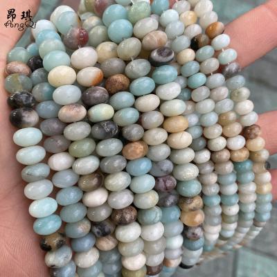 China Making Jewelry Necklace Bracelet Earring Wholesale Natural Amazonite Abacus Gemstone Loose Spacer Beads For Jewelry Making for sale