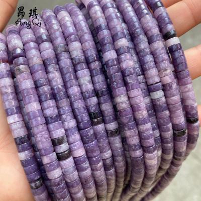 China Making Jewelry Necklace Bracelet Earring from Natural Purple Gemstone Mica Abacus Stone Beads Loose Rondelle DIY Bead for Jewelry Making Accessories for sale