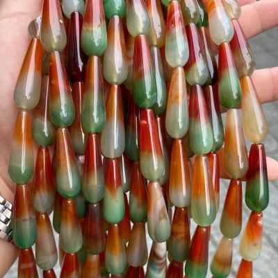 China Water Drop Shape Peacock Agate Natural Stone Jewelry Necklace Bracelet Earring 10x30mm Beads DIY Loose Gemstone Beads For Jewelry Making for sale